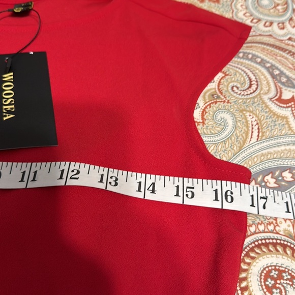 NWT WOOSEA M red Women's Split Bodycon Mermaid Evening Cocktail Long Dress - Picture 4 of 9